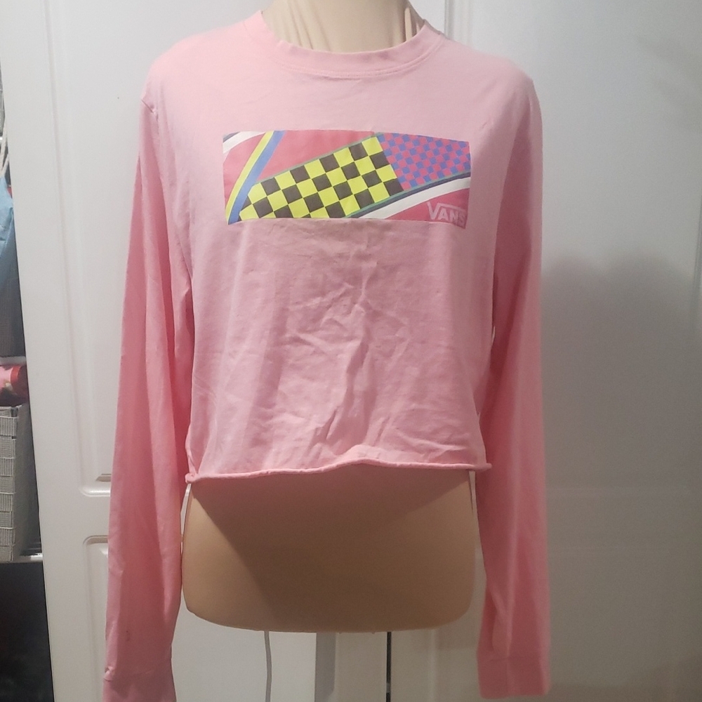 Vans Pink Graphic crop top Long Sleeve